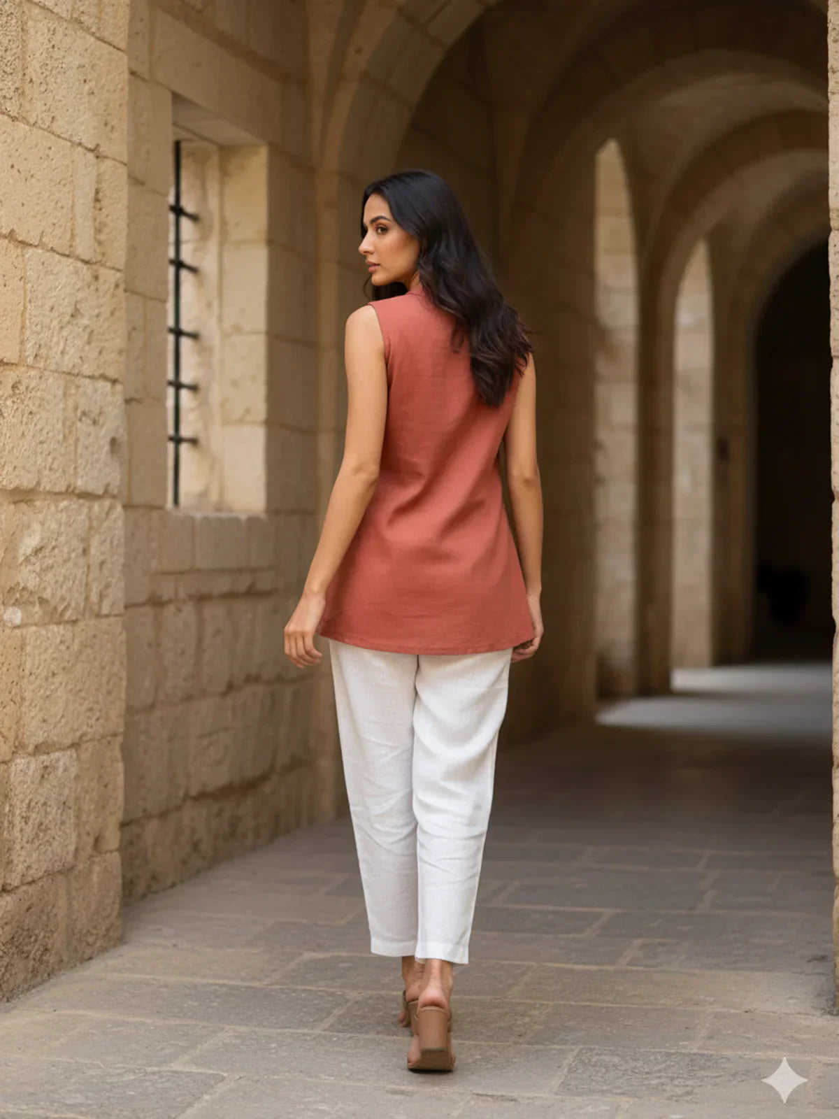 Cotton Embroidered A-Line Short Length Short Kurta