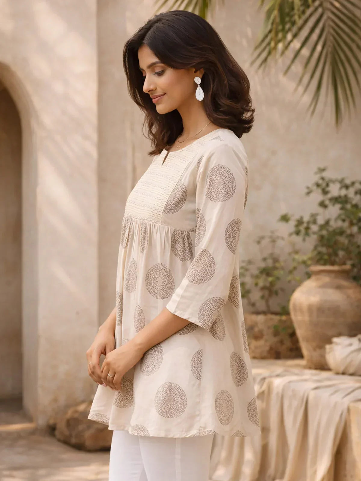 Rayon Embroidered A-Line Short Length Short Kurta