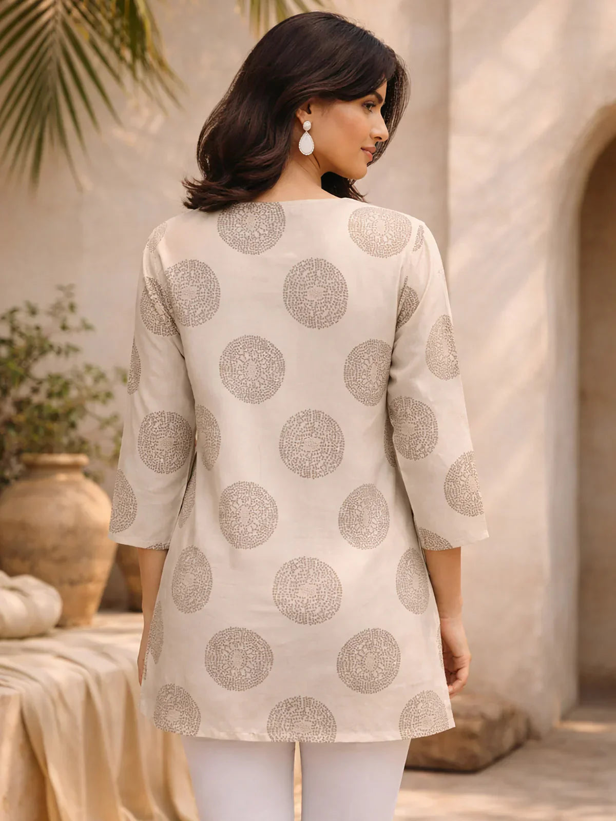 Rayon Embroidered A-Line Short Length Short Kurta