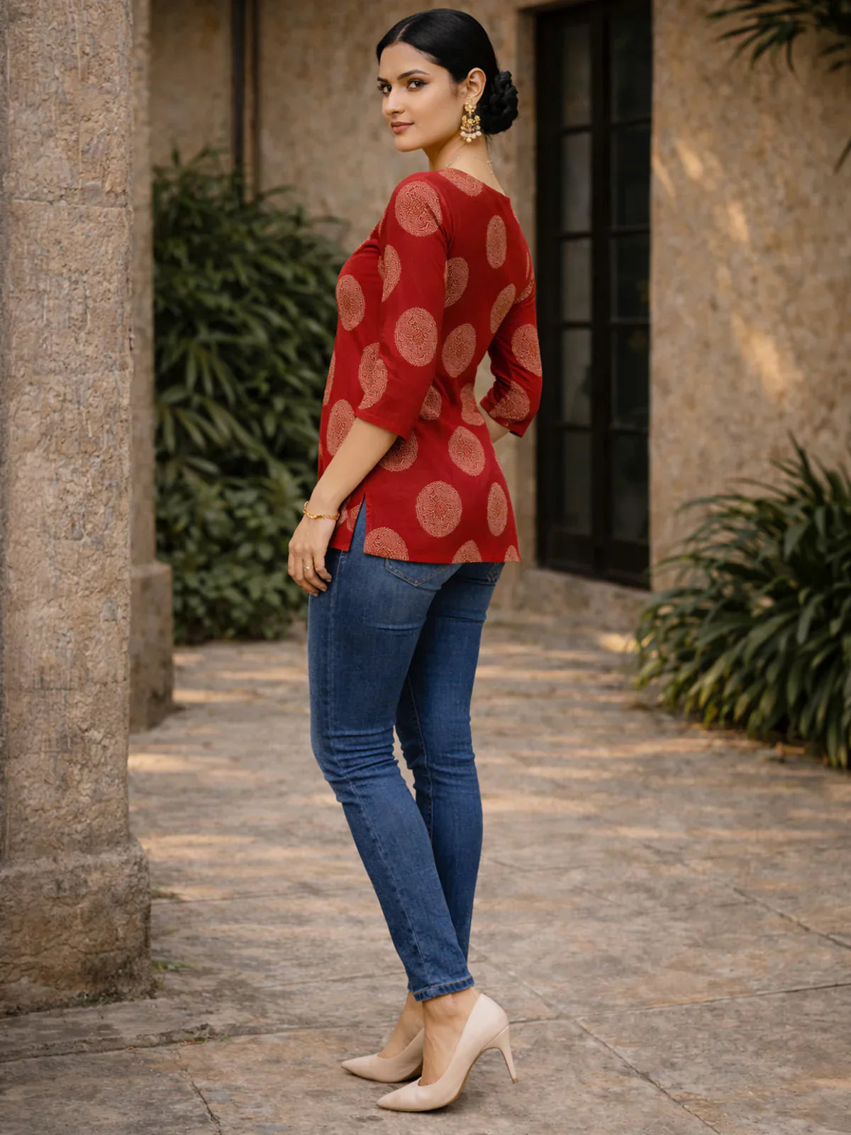 Rayon Embroidered A-Line Short Length Short Kurta
