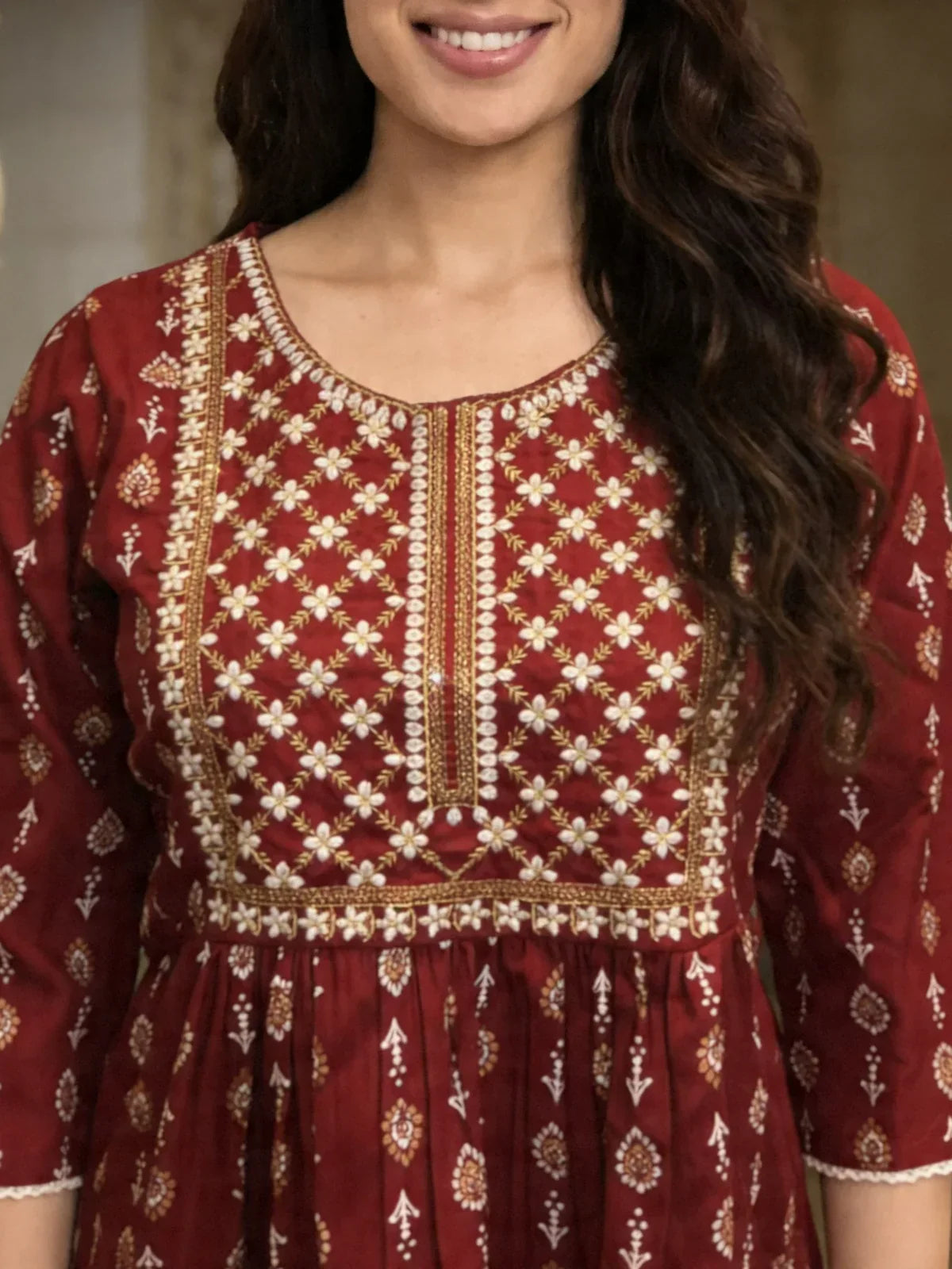 Rayon Embroidered A-Line Short Length Short Kurta