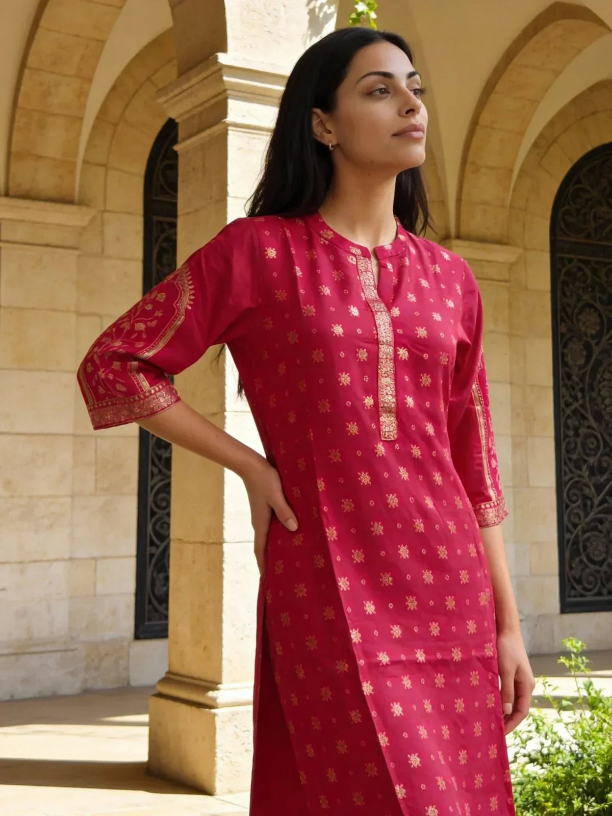 Rayon Printed Straight Calf Length Kurta