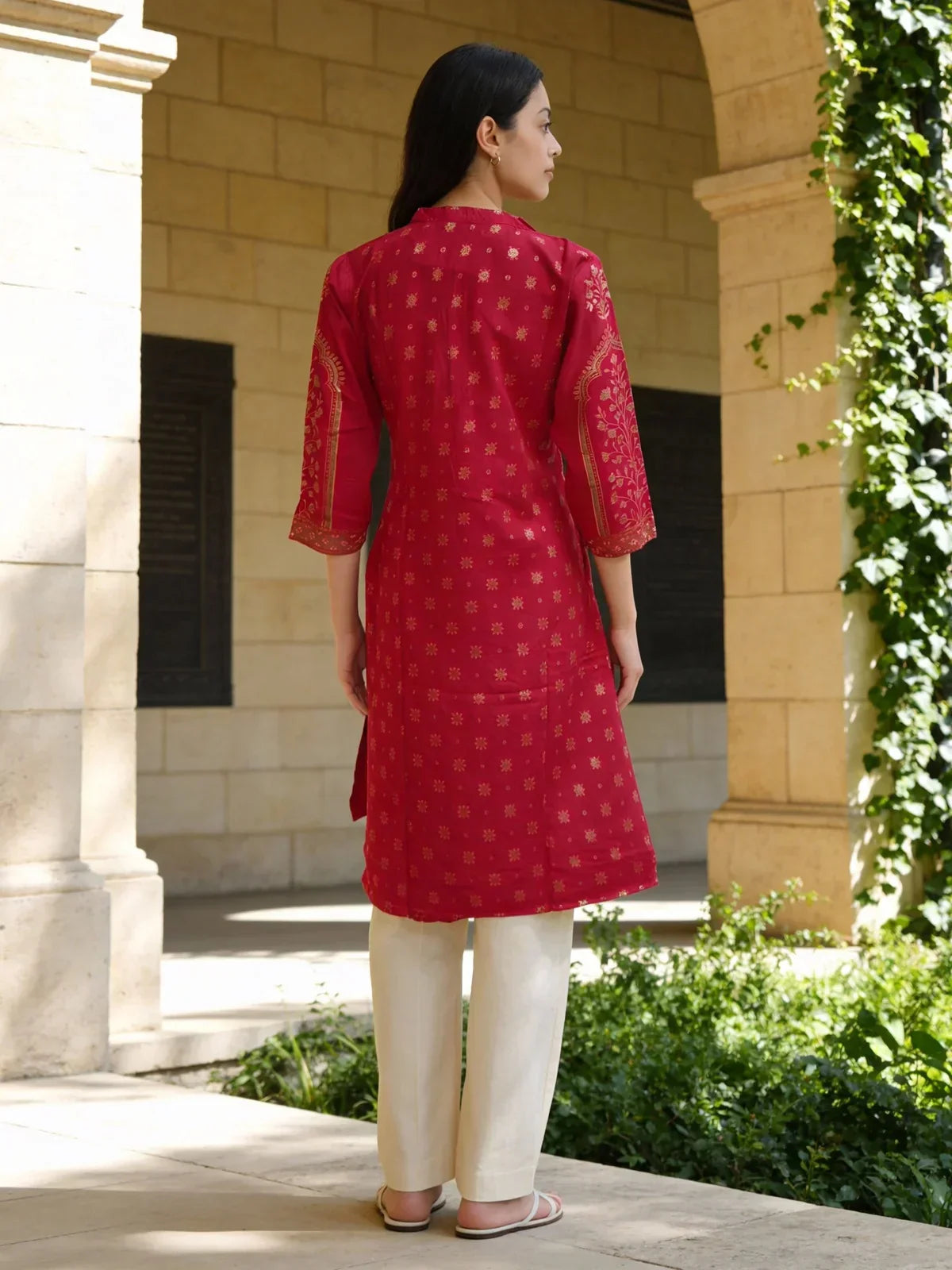 Rayon Printed Straight Calf Length Kurta