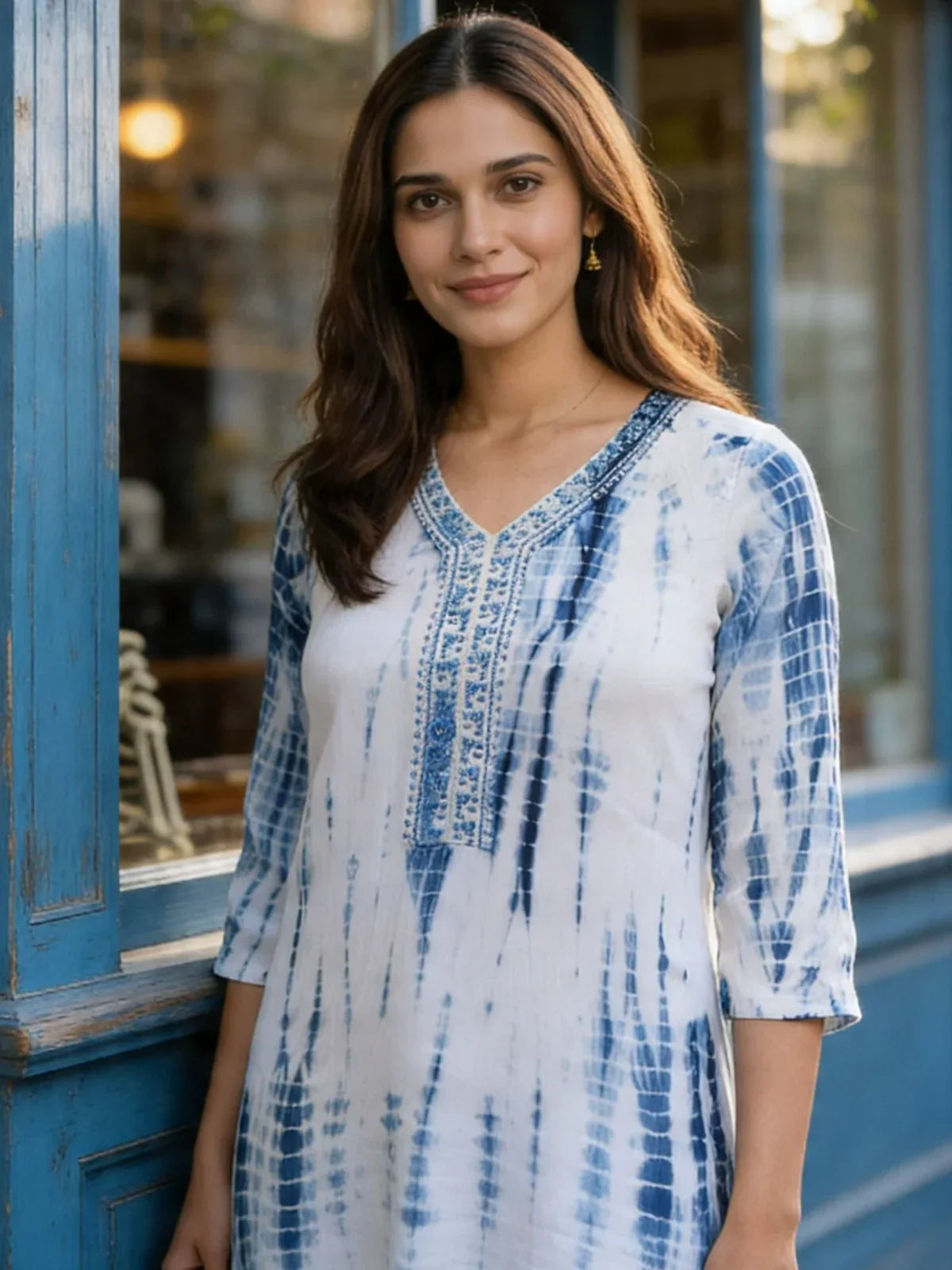 Rayon Embroidered Straight Calf Length Kurta