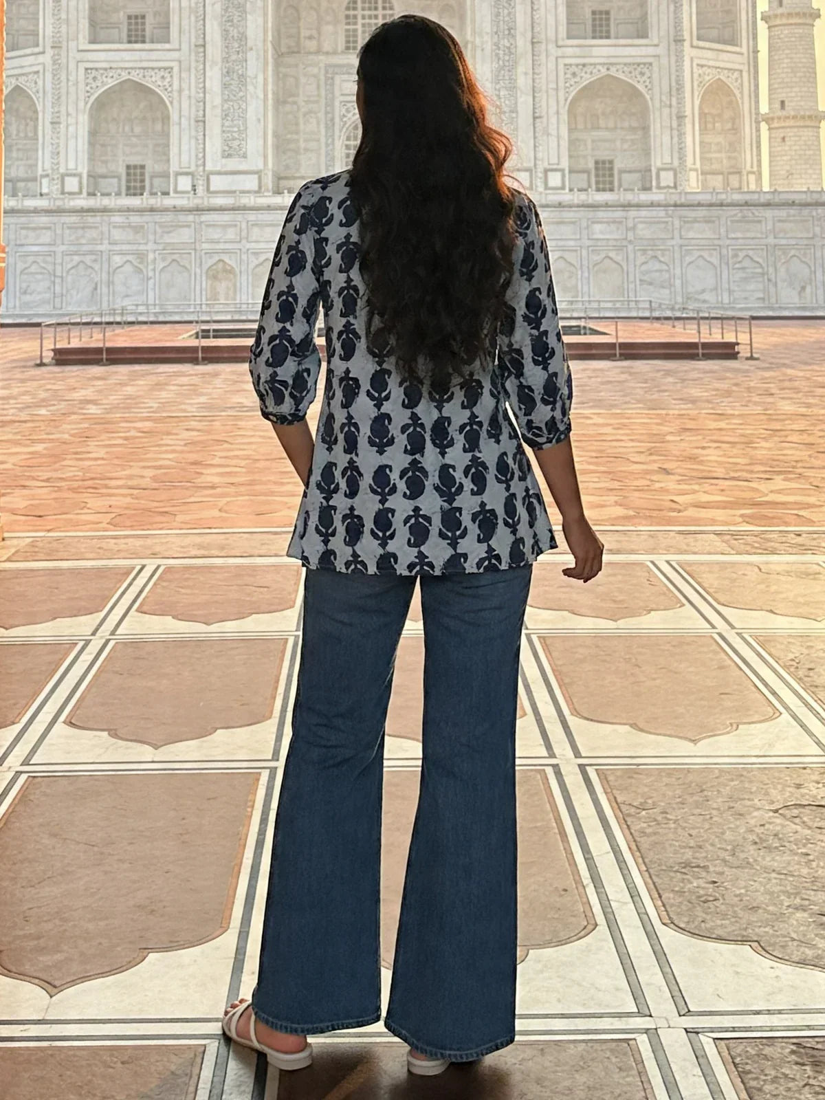 Rayon Printed A-Line Short Length Short Kurta