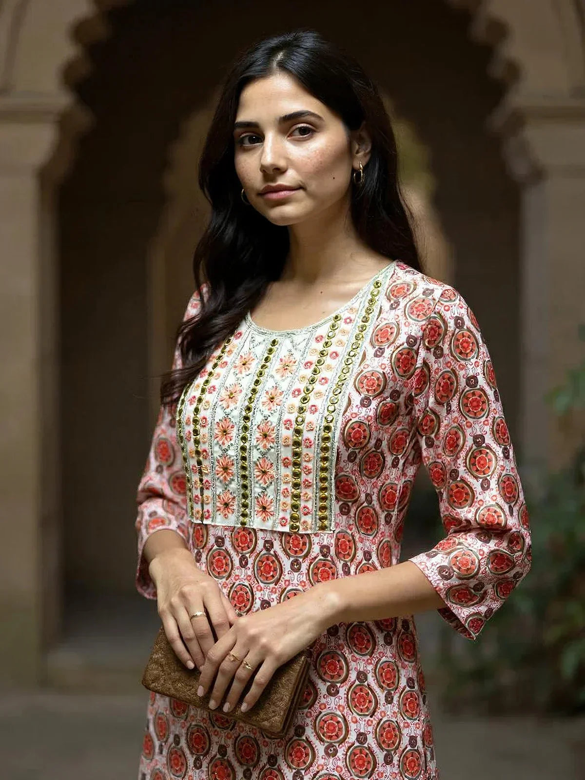Rayon Embroidered Straight Calf Length Kurta with Pant