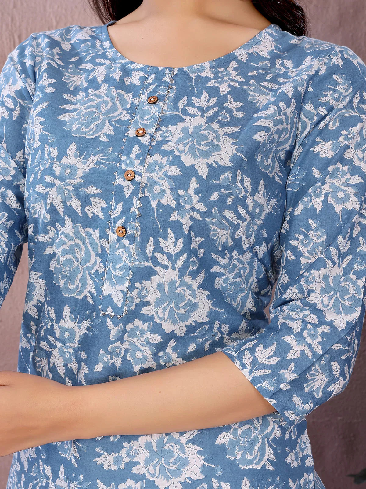 Cotton Printed Straight Knee Length Kurta