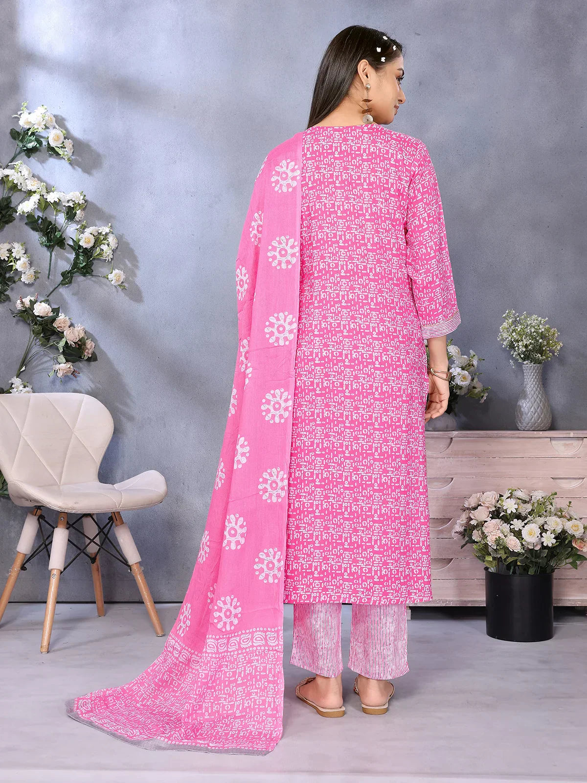 Rayon Embroidered Straight Calf Length Kurta with Pant and Dupatta