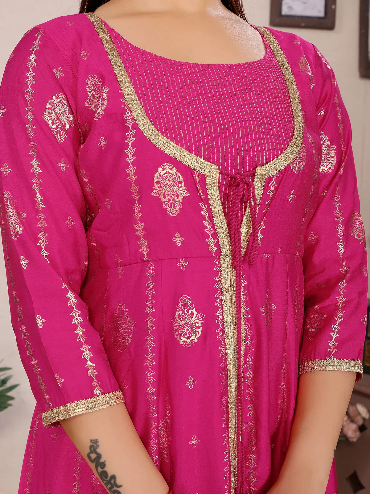 Viscose Poly Printed Anarkali Calf Length Kurta