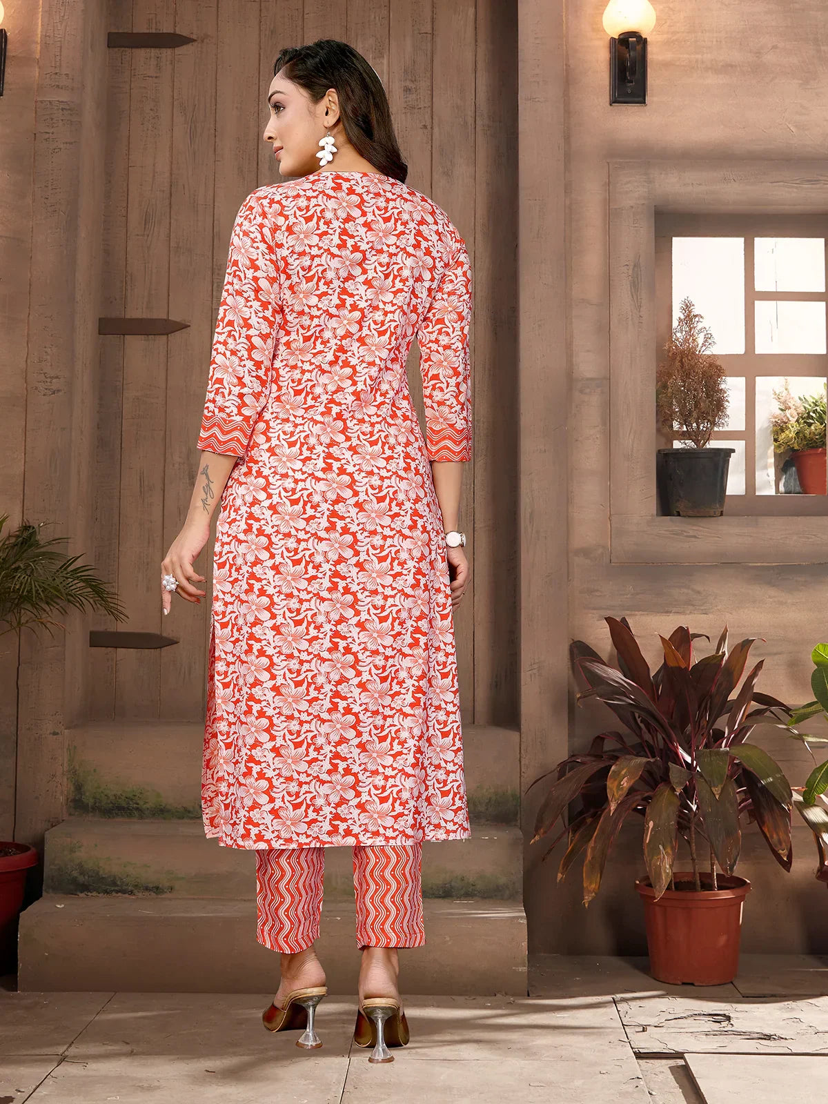 Rayon Embroidered Straight Calf Length Kurta with Pant